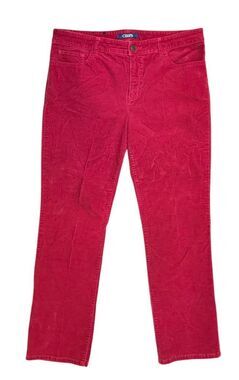 Chaps Women’s Red Corduroy Pants 5-Pocket Straight Leg Pants